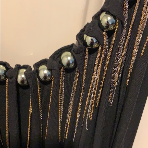 Metal fringe embellished halter top by La Rok - Picture 3 of 6